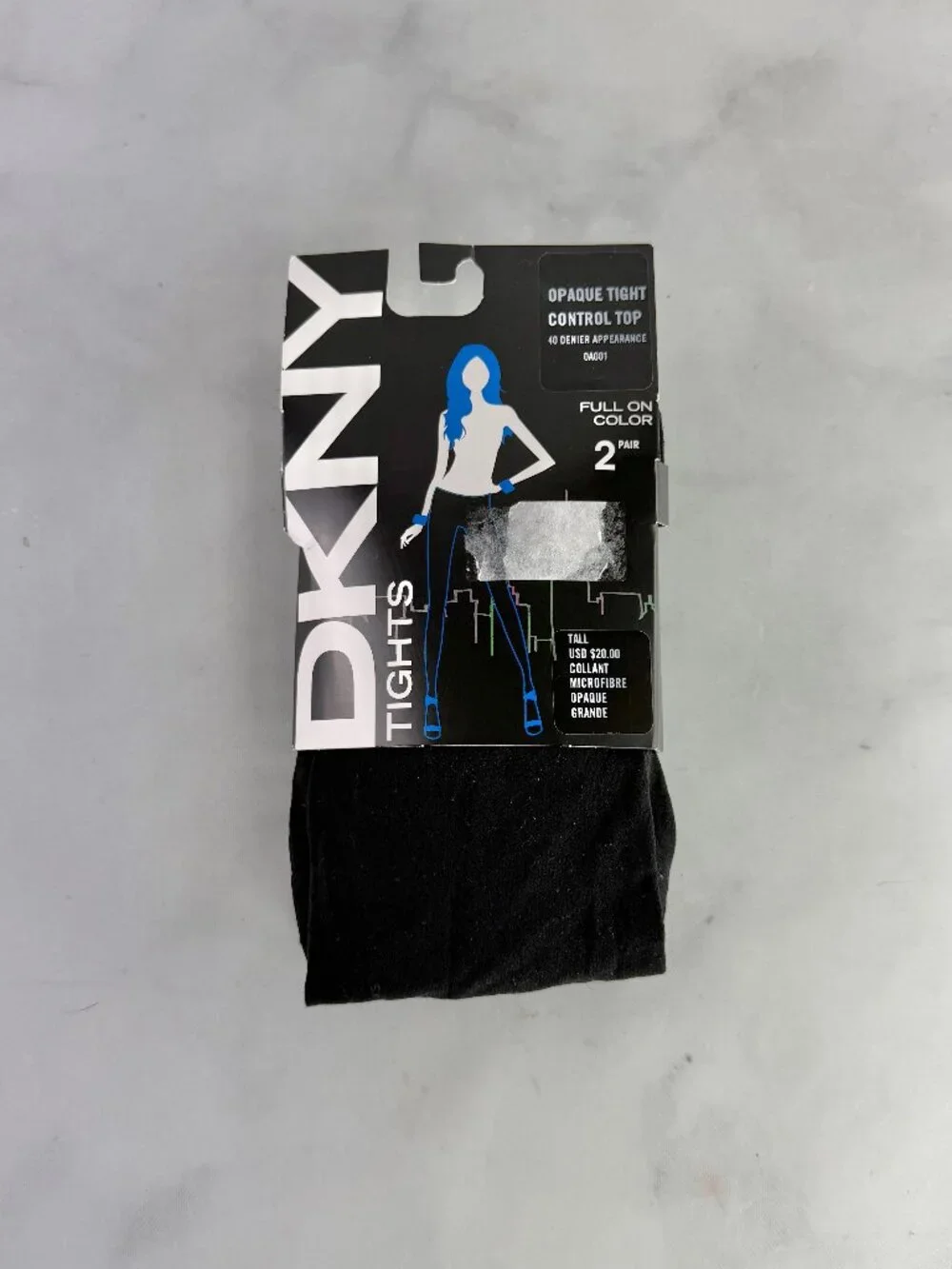 DKNY Control Top Opague Tights (2 Pair)